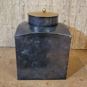 FIDDLE + FERN RUSTIC GALVANIZED METAL STORAGE TIN DECOR